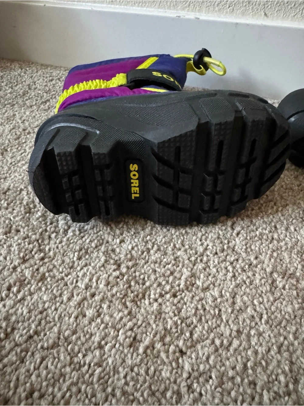 Sorel Kids Purple and Yellow Winter Boots
